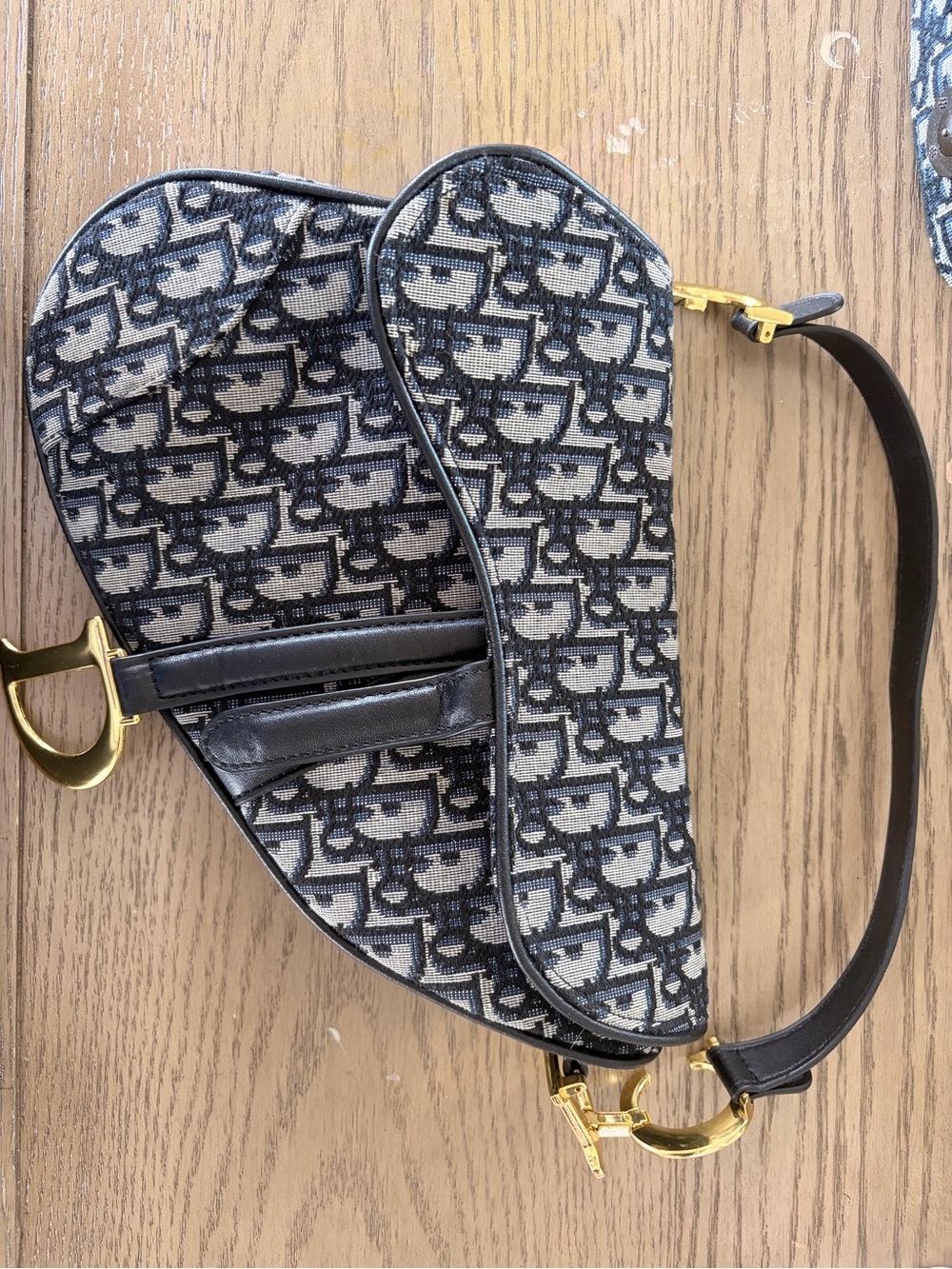 Christian Dior Saddle Bag(Oblique&Canvas) with a matching strap